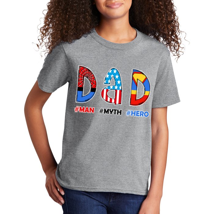 Dad Man Myth Superhero Kids T-Shirt