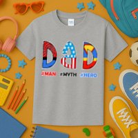 Dad Man Myth Superhero Kids T-Shirt