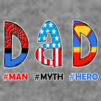 Dad Man Myth Superhero Kids T-Shirt