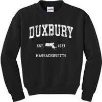 Duxbury Massachusetts Ma Vintage Established Sports Design Kids Sweatshirt