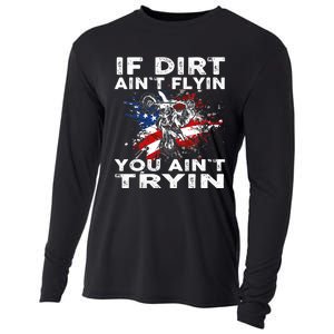 Dirtbike Motocross MX If Dirt Aint Flyin You Aint Tryin US Cooling Performance Long Sleeve Crew