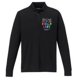 Dont Make Me Use My Lunch Lady Voice Volunteer Tie Dye Performance Long Sleeve Polo