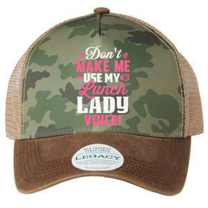 DonT Make Me Use My Lunch Lady Voice Gift Legacy Tie Dye Trucker Hat