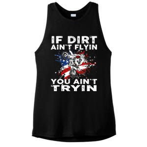 Dirtbike Motocross MX If Dirt Aint Flyin You Aint Tryin US Ladies PosiCharge Tri-Blend Wicking Tank