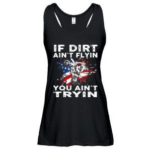 Dirtbike Motocross MX If Dirt Aint Flyin You Aint Tryin US Ladies Essential Flowy Tank