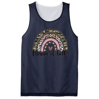 Dirt Mom Mama Of Both Leopard & Camo Mother's DayGift Mesh Reversible Basketball Jersey Tank