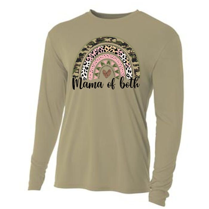 Dirt Mom Mama Of Both Leopard & Camo Mother's DayGift Cooling Performance Long Sleeve Crew