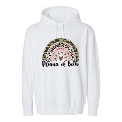 Dirt Mom Mama Of Both Leopard & Camo Mother's DayGift Garment-Dyed Fleece Hoodie