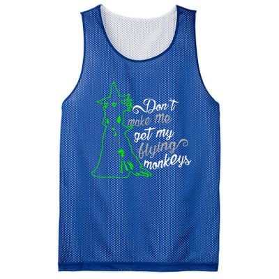 Dont Make Me Get My Flying Monkeys Funny Witch Halloween Mesh Reversible Basketball Jersey Tank