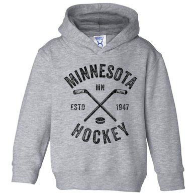 Distressed Minnesota Mn Ice Hockey Sticks Vintage Toddler Hoodie