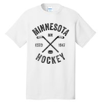 Distressed Minnesota Mn Ice Hockey Sticks Vintage Tall T-Shirt