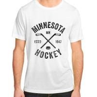 Distressed Minnesota Mn Ice Hockey Sticks Vintage Adult ChromaSoft Performance T-Shirt