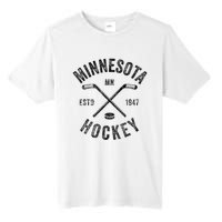 Distressed Minnesota Mn Ice Hockey Sticks Vintage Tall Fusion ChromaSoft Performance T-Shirt