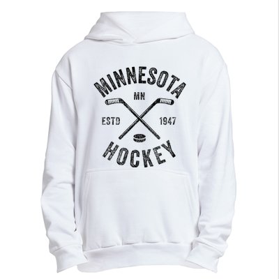 Distressed Minnesota Mn Ice Hockey Sticks Vintage Urban Pullover Hoodie