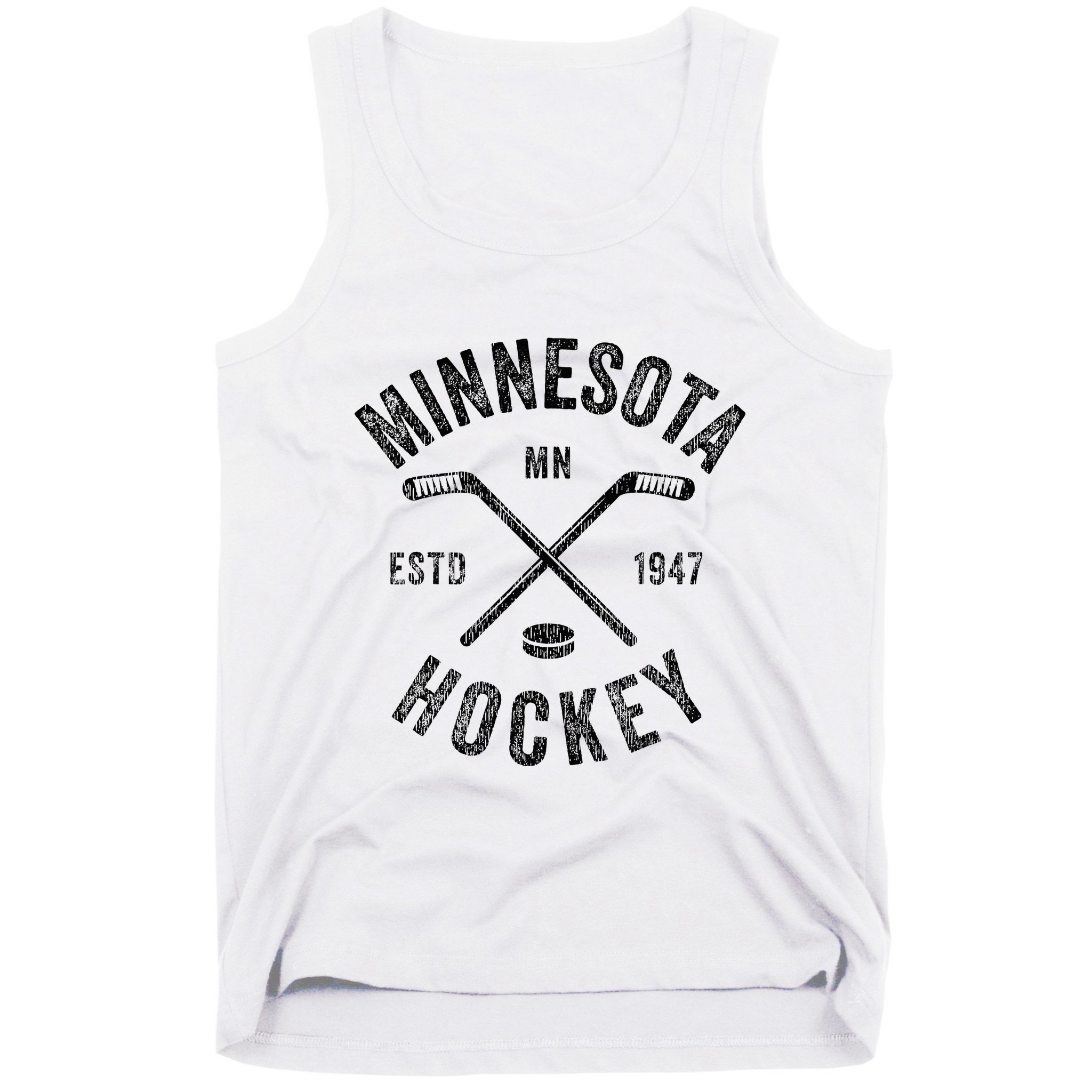 Distressed Minnesota Mn Ice Hockey Sticks Vintage Tank Top