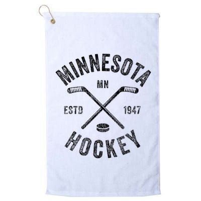 Distressed Minnesota Mn Ice Hockey Sticks Vintage Golf Towel