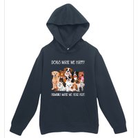 Dogs Make Me Happy Humans Make My Head Hurt Funny Dog Lover Urban Pullover Hoodie