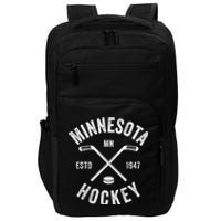 Distressed Minnesota Mn Ice Hockey Sticks Vintage Gift Meaningful Gift Impact Tech Backpack