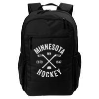 Distressed Minnesota Mn Ice Hockey Sticks Vintage Gift Meaningful Gift Daily Commute Backpack