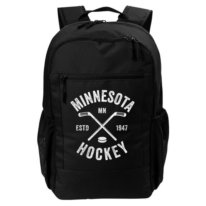 Distressed Minnesota Mn Ice Hockey Sticks Vintage Gift Meaningful Gift Daily Commute Backpack