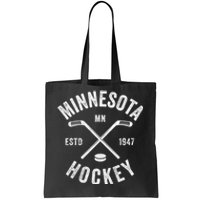 Distressed Minnesota Mn Ice Hockey Sticks Vintage Gift Meaningful Gift Tote Bag