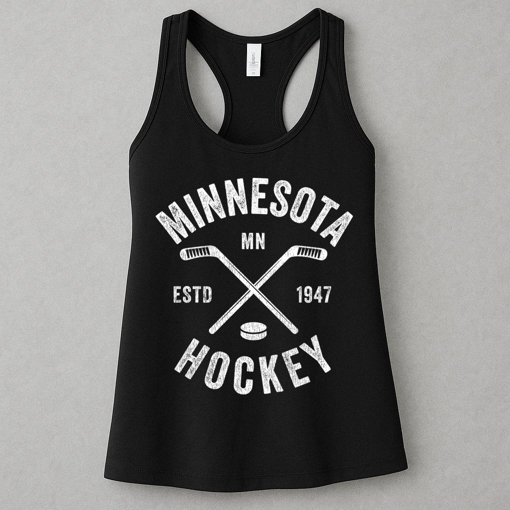 Distressed Minnesota Mn Ice Hockey Sticks Vintage Gift Meaningful Gift Womens Tank Top