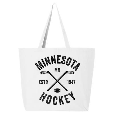 Distressed Minnesota Mn Ice Hockey Sticks Vintage Gift Meaningful Gift 25L Jumbo Tote