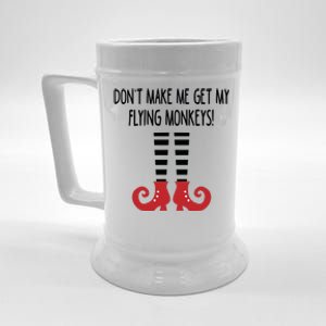 Dont Make Me Get My Flying Monkeys Halloween Costume Gift Beer Stein