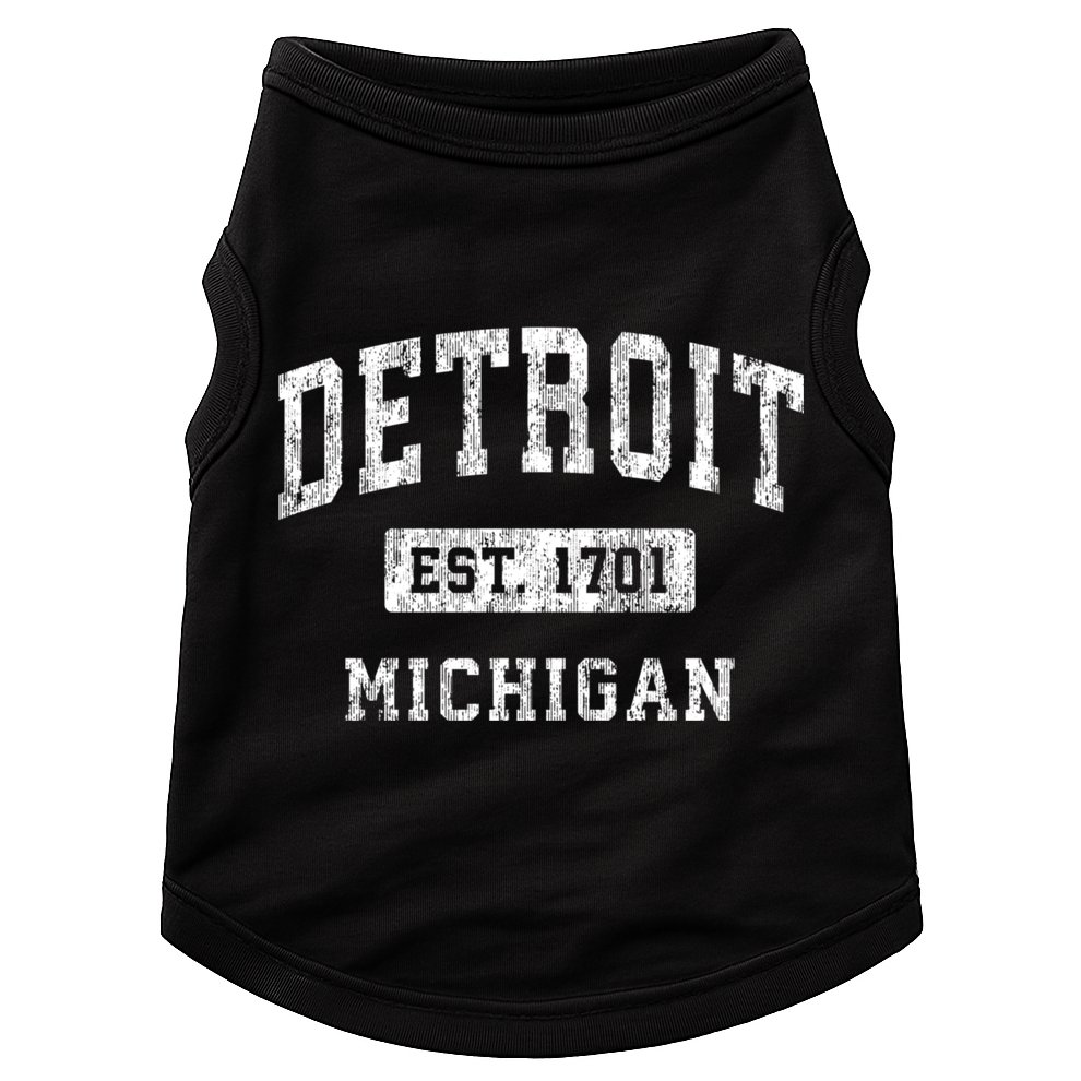 Detroit Michigan Mi Vintage Established Sports Doggie Tank