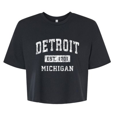 Detroit Michigan Mi Vintage Established Sports Bella+Canvas Jersey Crop Tee