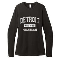 Detroit Michigan Mi Vintage Established Sports Womens CVC Long Sleeve Shirt