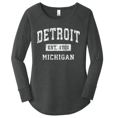 Detroit Michigan Mi Vintage Established Sports Women's Perfect Tri Tunic Long Sleeve Shirt