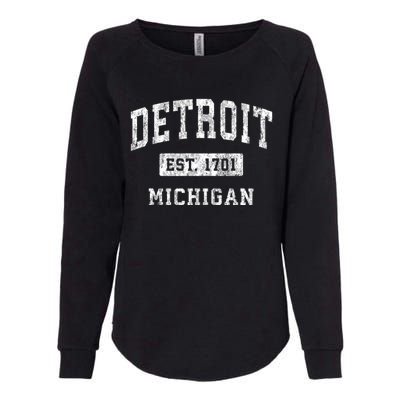 Detroit Michigan Mi Vintage Established Sports Womens California Wash Sweatshirt