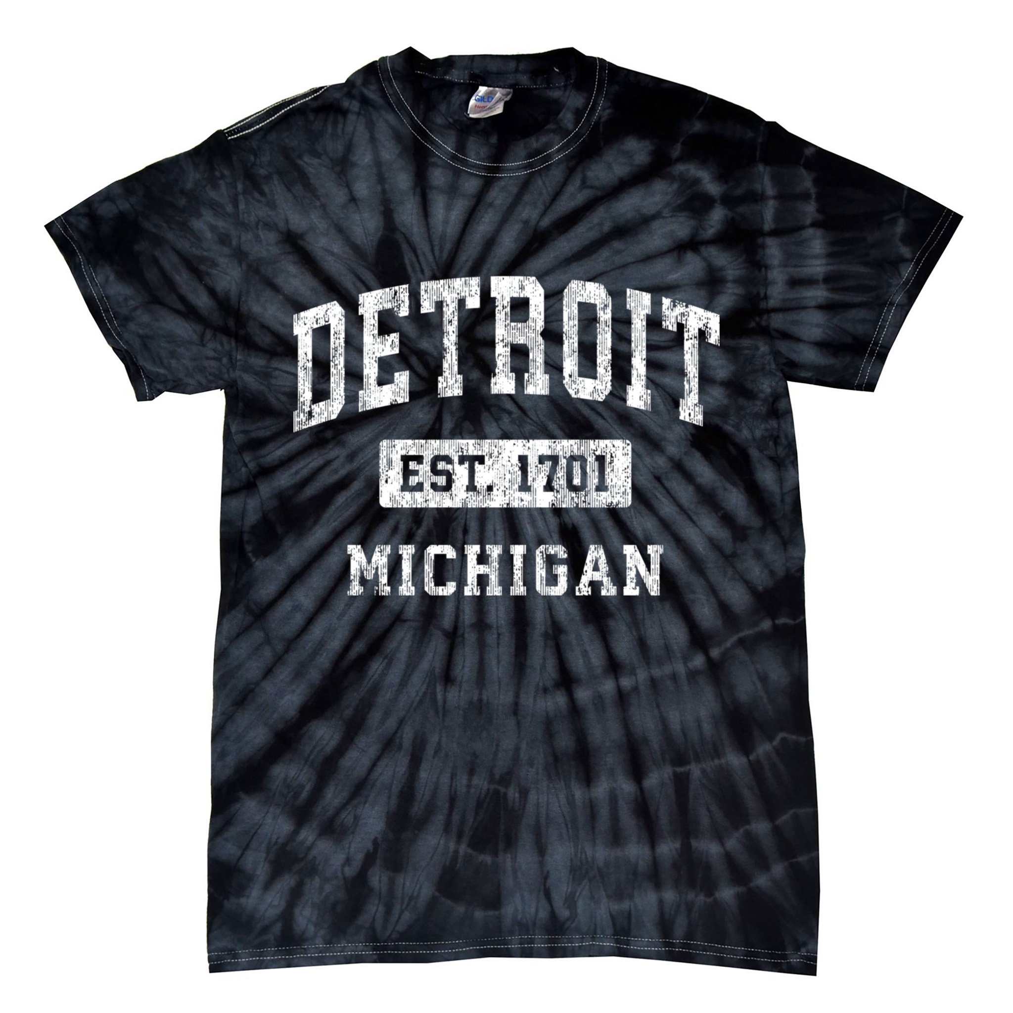 Detroit Michigan Mi Vintage Established Sports Tie-Dye T-Shirt