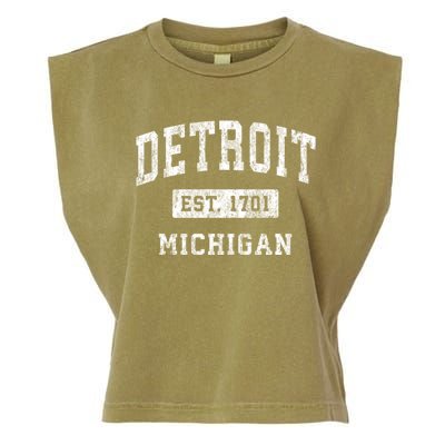 Detroit Michigan Mi Vintage Established Sports Garment-Dyed Women's Muscle Tee