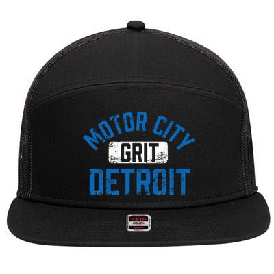 Detroit Michigan Motor City Grit Detroit Motor City Grit 7 Panel Mesh Trucker Snapback Hat