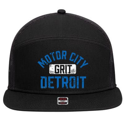 Detroit Michigan Motor City Grit Detroit Motor City Grit 7 Panel Mesh Trucker Snapback Hat