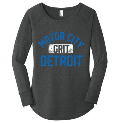 Detroit Michigan Motor City Grit Detroit Motor City Grit Women's Perfect Tri Tunic Long Sleeve Shirt