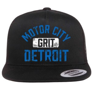 Detroit Michigan Motor City Grit Detroit Motor City Grit Flat Bill Trucker Hat