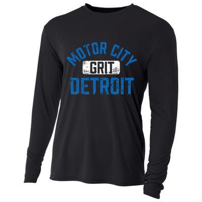 Detroit Michigan Motor City Grit Detroit Motor City Grit Cooling Performance Long Sleeve Crew