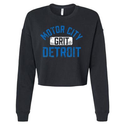 Detroit Michigan Motor City Grit Detroit Motor City Grit Cropped Pullover Crew