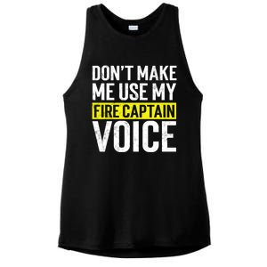 Dont Make Me Use My Firefighter Fire Captain Chief Voice Gift Ladies PosiCharge Tri-Blend Wicking Tank