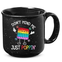 Don't Mind Me Just Poppin' Trendy Sensory Fidget Toy Funny 15oz Campfire Ceramic Mug