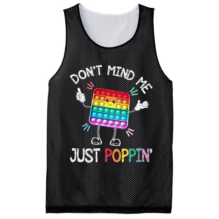 Don't Mind Me Just Poppin' Trendy Sensory Fidget Toy Funny Mesh Reversible Basketball Jersey Tank