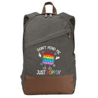 Don't Mind Me Just Poppin' Trendy Sensory Fidget Toy Funny Cotton Canvas Backpack