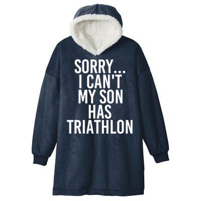 Dad Mom My Son Has Triathlon Gift Hooded Wearable Blanket