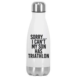 Dad Mom My Son Has Triathlon Gift Stainless Steel Insulated Water Bottle