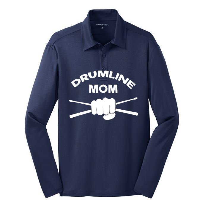 Drumline Mom Music Marching Band Support Silk Touch Performance Long Sleeve Polo