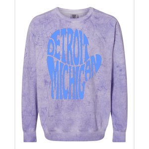 Detroit Michigan Mitten Shaped Word Art Colorblast Crewneck Sweatshirt