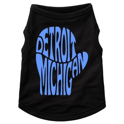 Detroit Michigan Mitten Shaped Word Art Doggie Tank